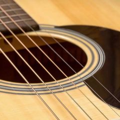 an acoustic guitar