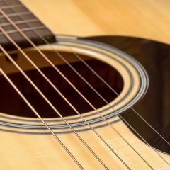 an acoustic guitar